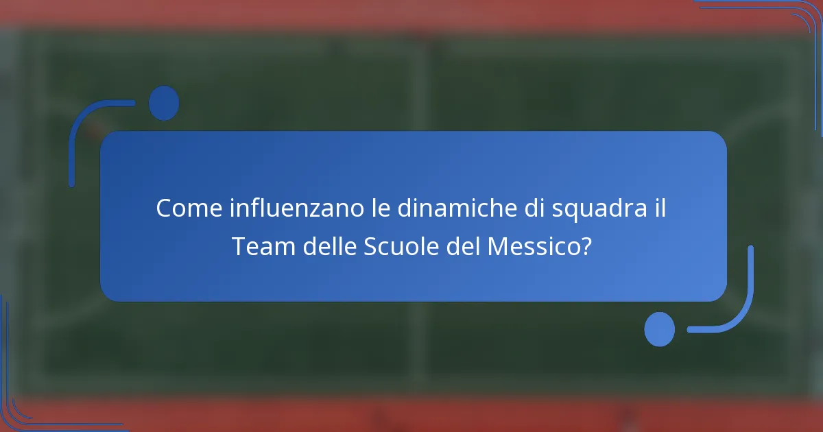 Come influenzano le dinamiche di squadra il Team delle Scuole del Messico?