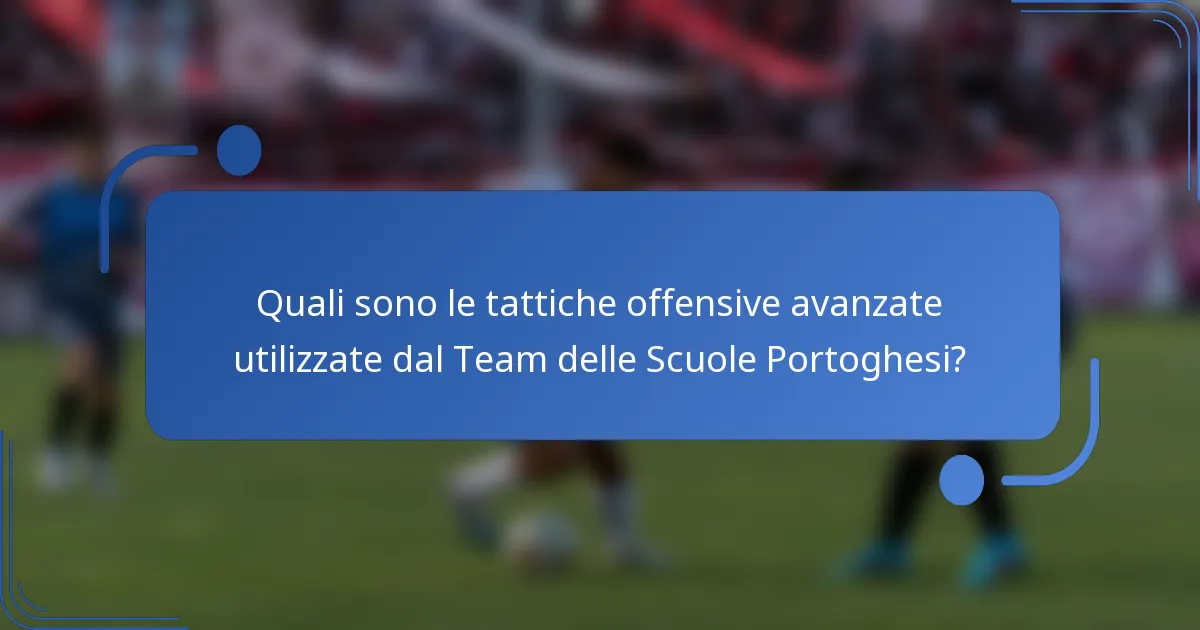 Quali sono le tattiche offensive avanzate utilizzate dal Team delle Scuole Portoghesi?